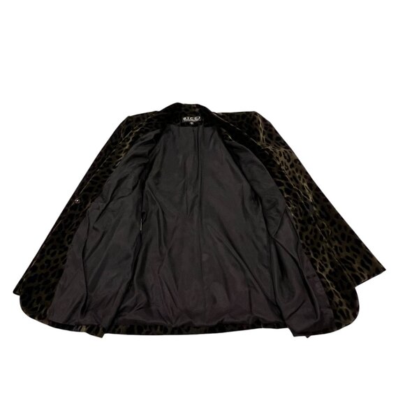 Bicci Florine Wachter Velvet Animal Print Jacket, USA, Vtg, Olive Black, 12 - Picture 7 of 13